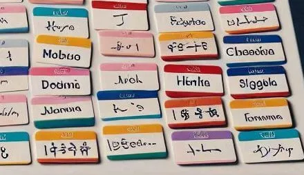 nametags A table of nametags